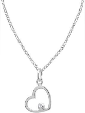 Brand New With Tags Marsala 18” Sterling Silver CZ Accent Heart Pendant Necklace